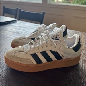 adidas Samba White Black with Gum Sole